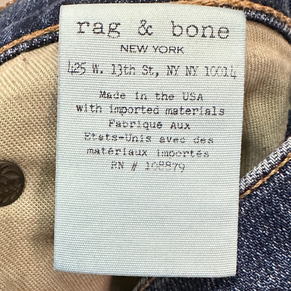 431 Rag & Bone | EUC USA Medium-dark blue fading Mid Rise Skinny Jeans (Sz 23) - Picture 11 of 14